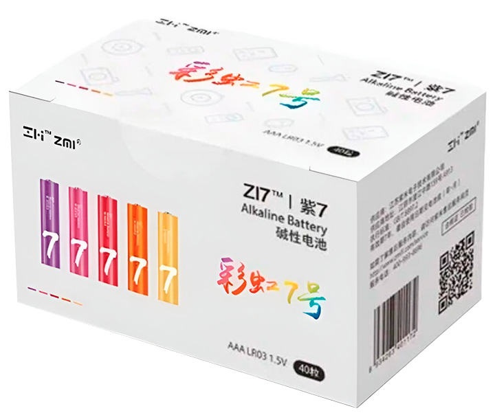Xiaomi ZMI Alkaline Rainbow AAA (LR03) 40pcs
