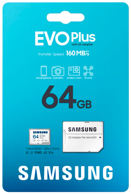 Samsung EVO Plus 64GB microSDXC UHS-I Card (MB-MC64SA/CN)