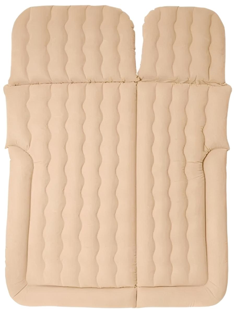 CARCAM Inflatable Auto Airbed, Two Pillows, Auto Air Pump, Repair Kit, 175x155 cm. (CCMTE134) Beige