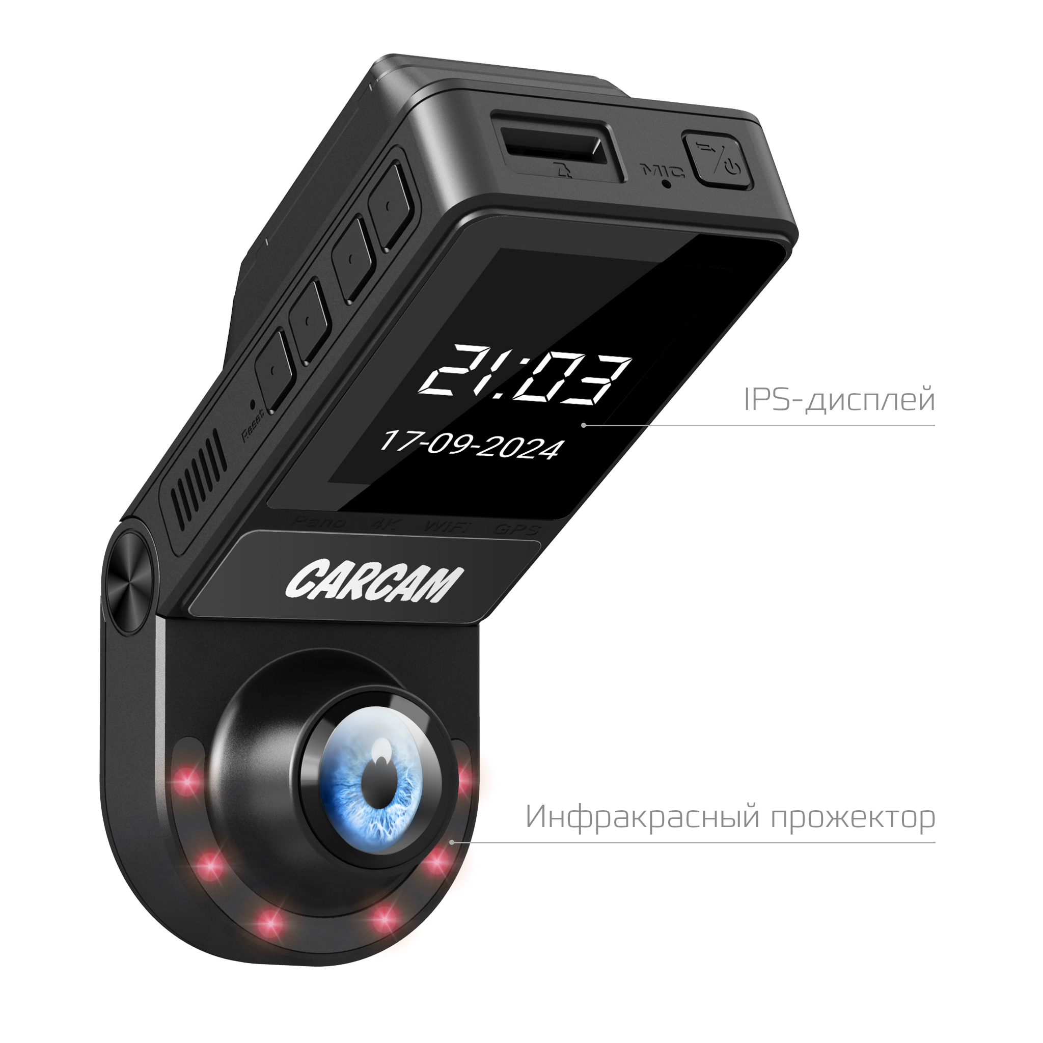 CARCAM Photon Boson WiFi 4K 360° Dual View Dash Cam PB5
