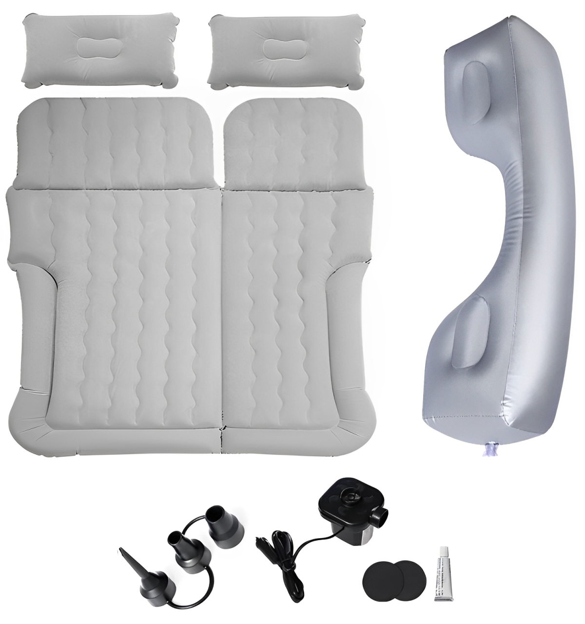 TellWoo Car Mountedinflatable Bed 174cm*126cm (TWCQC-08) Black/Grey/Beige