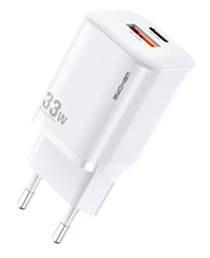 Wekome Fast Charging PD+QC 33W GaN Charger A+C (WP-U140) White