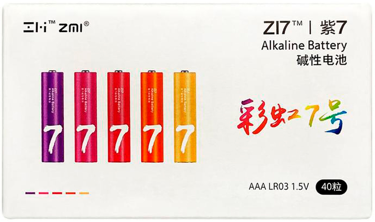 Xiaomi ZMI Alkaline Rainbow AAA (LR03) 40pcs