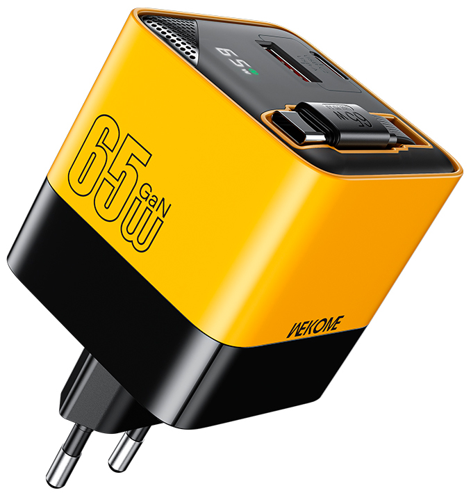 Wekome Infinity Series 65W Charger With Retractable Cable (WP-U39) Yellow