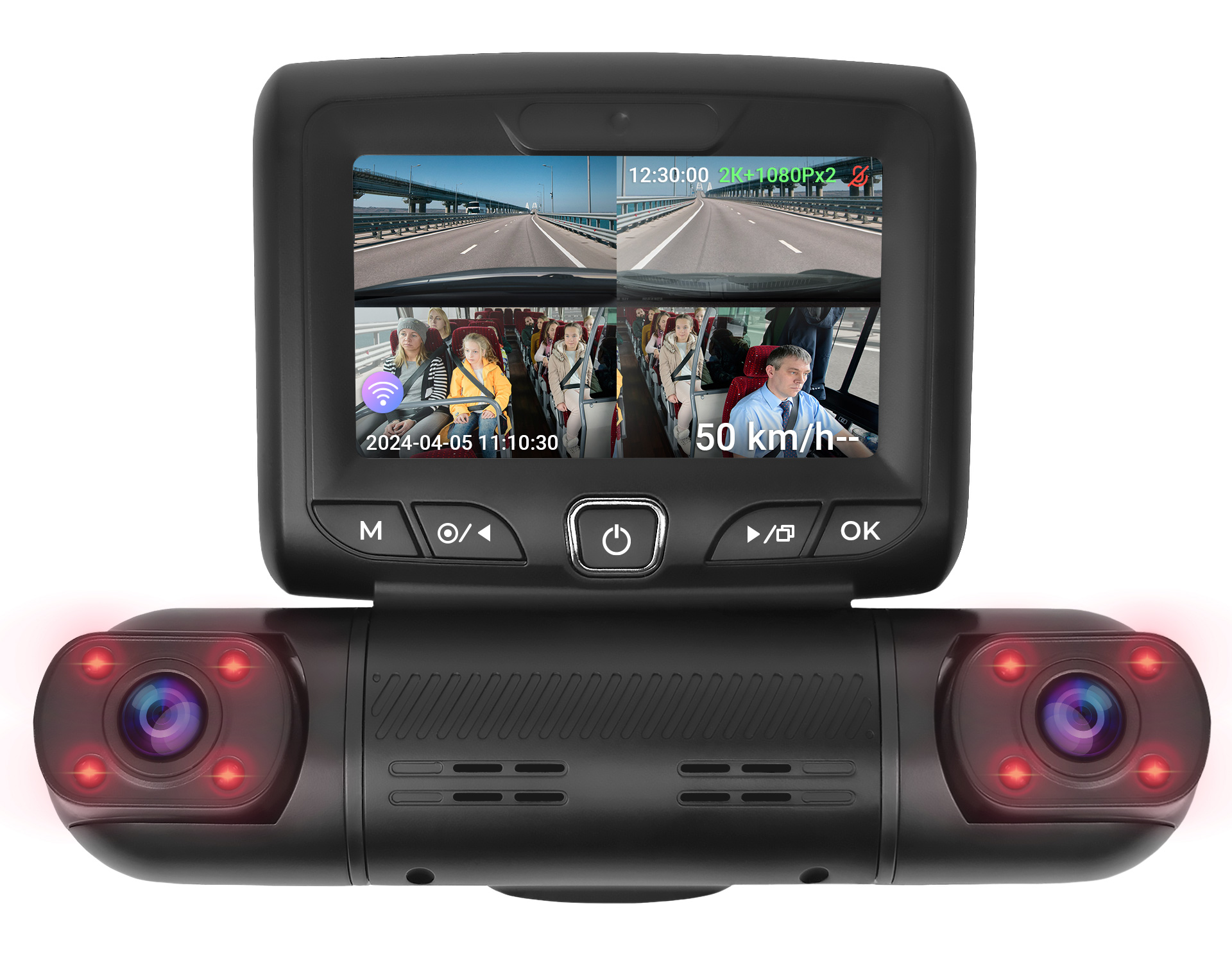 CARCAM 4CH (2K+3x1080p) Super Real View 360° WiFi DASH CAM GPS DVR СС-362