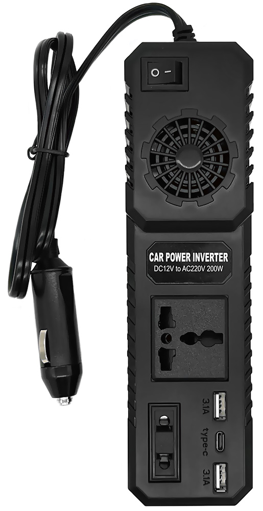CARCAM IN-CAR Intelligent Car Power Inverter 200W (M1666)