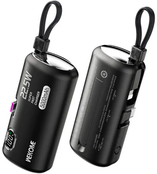 Wekome Companion Series 22.5W Super Fast Charging Emergency Power Bank (WP-19) Black