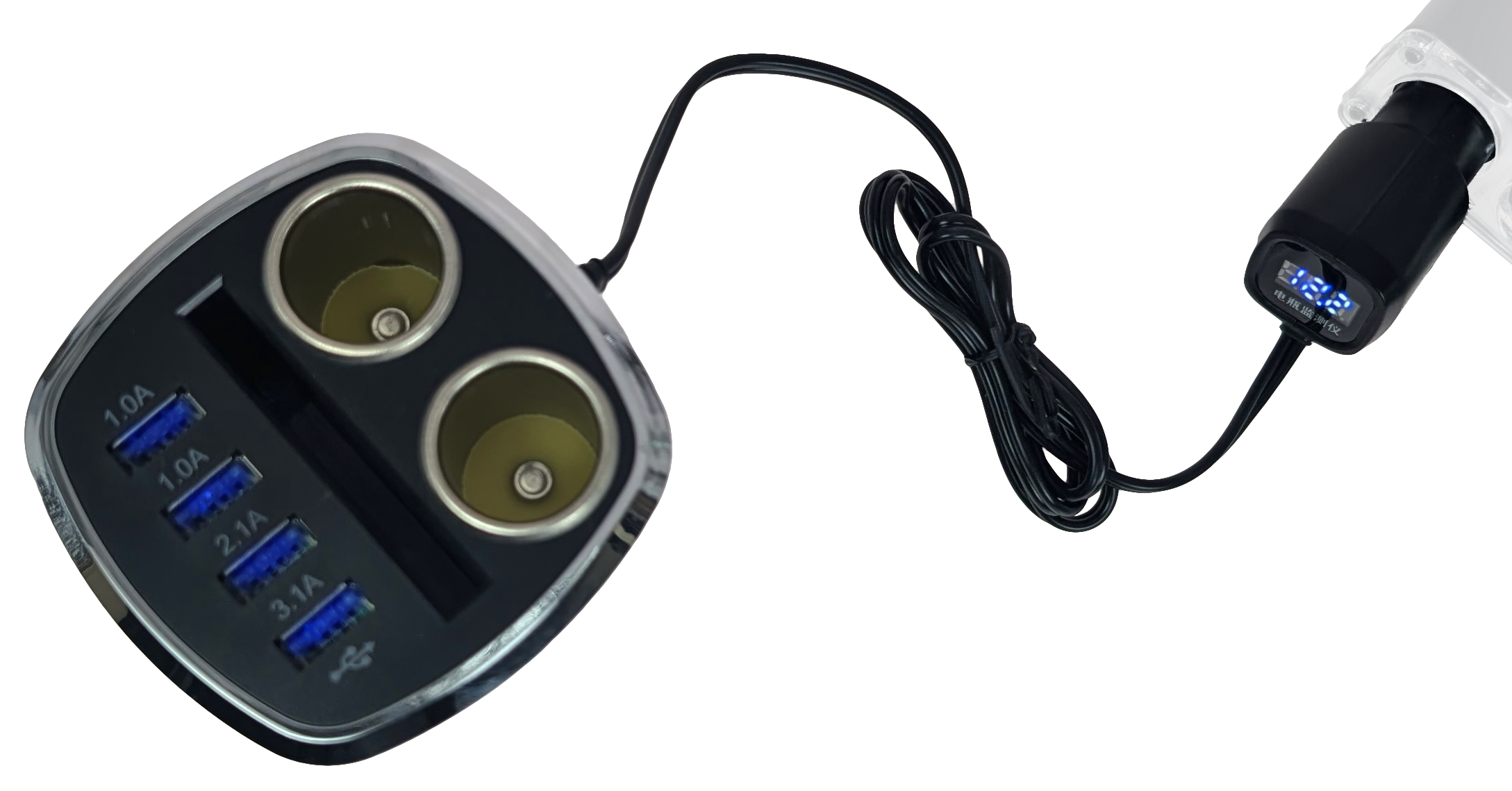 Shunwei 2 Way Cigarette Lighter Socket With 4 USB Port (SD-1931C)