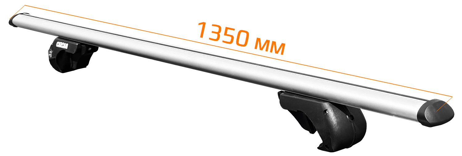 Багажник на рейлинги CARCAM ROOF RAIL 1350 мм 1 поперечина (CC8706) Silver