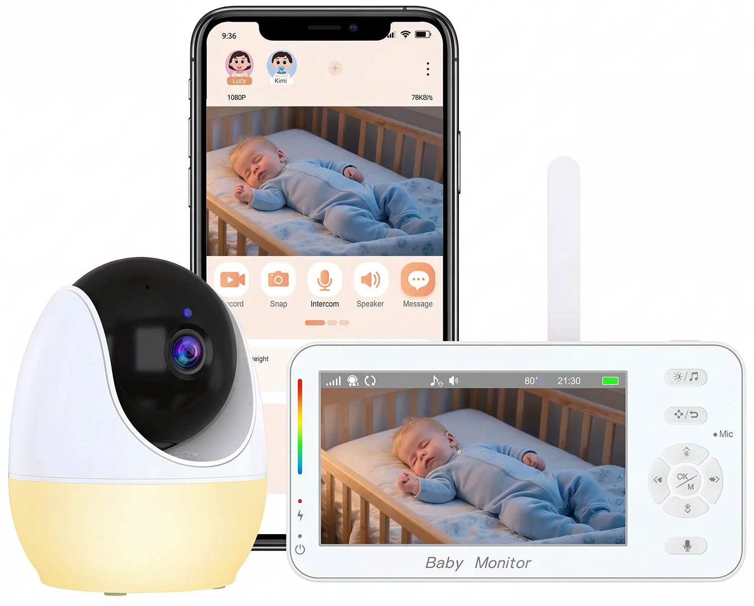 CARCAM WiFi Baby Monitor PTZ Camera (CCABM206)