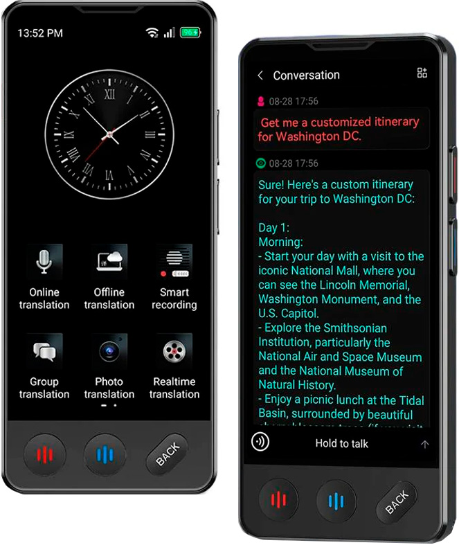 Интеллектуальный голосовой переводчик AI 4G Translator (A20)