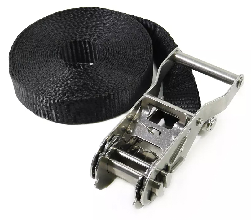 Ремень с храповым механизмом CARCAM (стальная ручка) 5м Черный