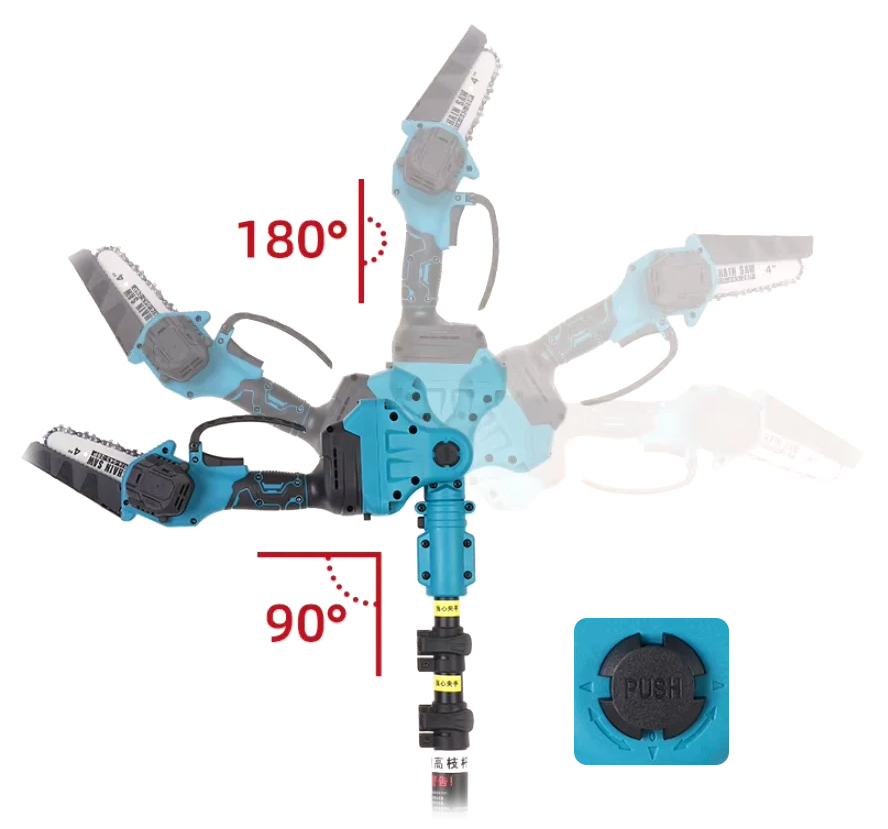 Extension Pole 0.73-2.6m For Cordless Lithium Battery Instruments (EP01-1)