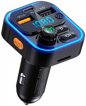 Wekome Pop Digital Series MP3 Wireless Fast Charging Car Charger (WP-C52) Black