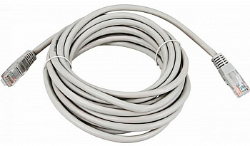 Патч-корд UTP 5e кат. литой 5 м СЕРЫЙ REXANT (18-1007)