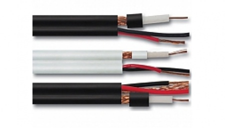 Кабель коаксиальный RG-59U, 75 Ом (CCA, Оплетка AL) + 2x0.75 мм2 CCA, внешний, чёрный, 100 м