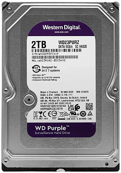 WD HDD 2TB, SATA III, 3.5" (WD23PURZ) Purple