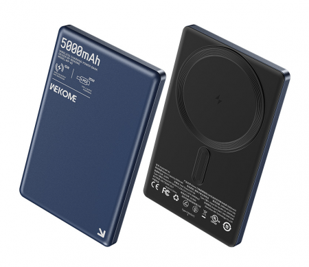 Wekome Blade Ultra-Thin Magnetic Wireless Power Bank 15W 5000 mAh Type-C (WP-82) Blue