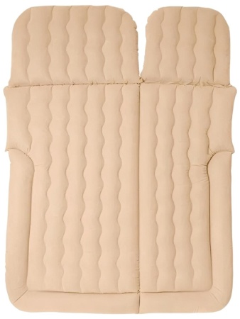 CARCAM Inflatable Auto Airbed, Two Pillows, Auto Air Pump, Repair Kit, 175x155 cm. (CCMTE134) Beige