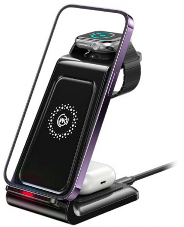 Wekome Pop Digital Series 3-in-1 Wireless Charger (WP-U168) Black