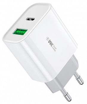 Wekome MaxSpeed Type-C + USB Fast Charger 20W (WP-U53) White