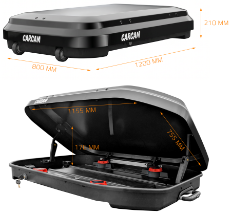 CARCAM ROOF BOX 200L (CC3036) Black