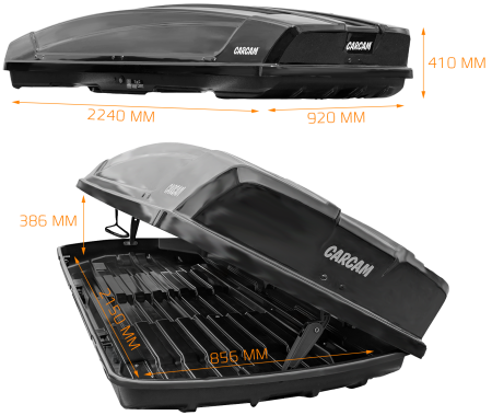 CARCAM ROOF BOX 850L (CC3023) Black
