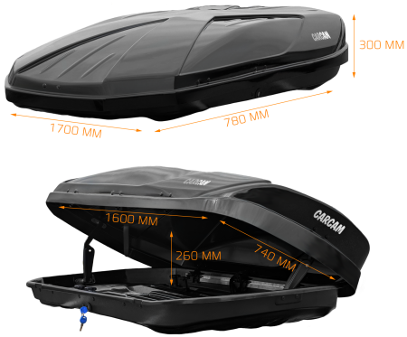 CARCAM ROOF BOX 390L (CC3004) Black
