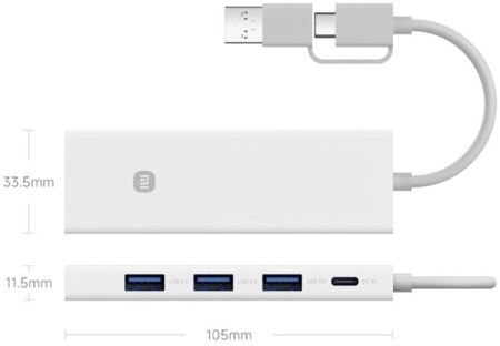 Xiaomi Four-in-One Double-Head Splitter (XMSTFXQ01YM) White
