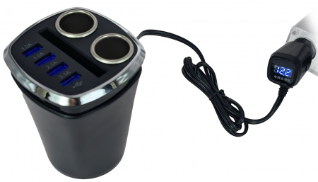 Shunwei 2 Way Cigarette Lighter Socket With 4 USB Port (SD-1931C)
