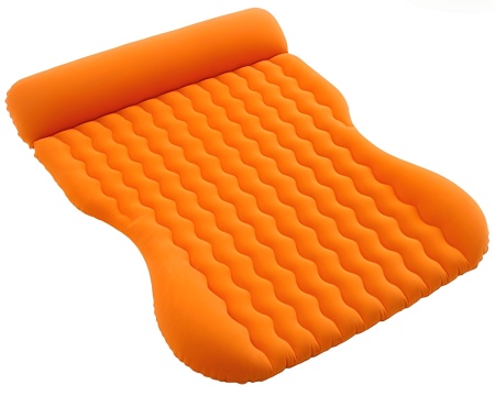 CARCAM Inflatable Auto Airbed, Auto Air Pump, 170x133 cm. (CCMTE1758) Orange