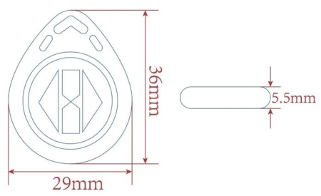 Ключ-Брелок перезаписываемый (T5577) Blue