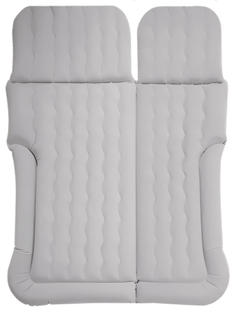 CARCAM Inflatable Auto Airbed, Two Pillows, Auto Air Pump, Repair Kit, 175x155 cm. (CCMTE134) Gray
