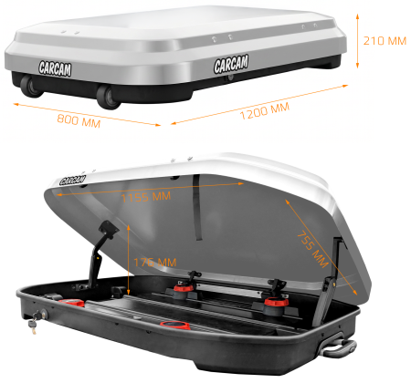 CARCAM ROOF BOX 200L (CC3036) White