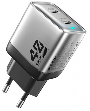 Wekome Mecha Metallic Paint 40W 2C GaN Charger (WP-U02) Silvery