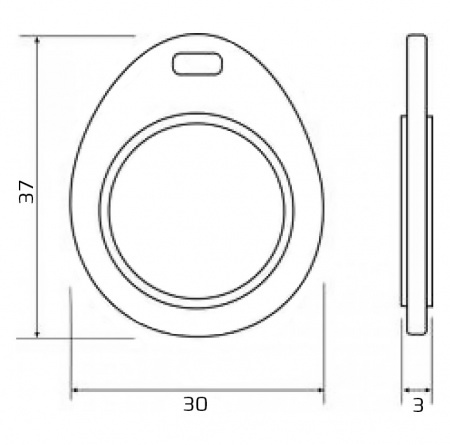 Заготовка ключ-брелок IL-07EBW