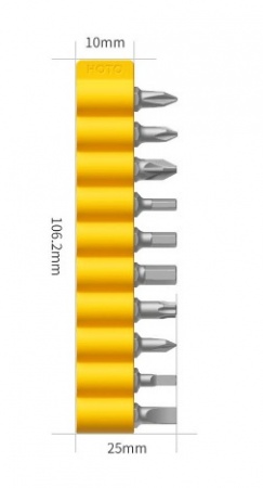 Xiaomi Hoto Screwdriver Bit Set 25mm 10шт (QWLSD002)