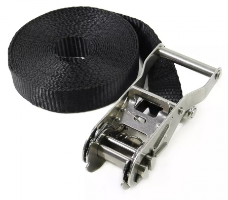Ремень с храповым механизмом CARCAM (стальная ручка) 5м Черный