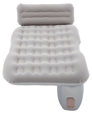 CARCAM Inflatable Back Seat Auto Airbed, Auto Air Pump, Repair Kit, 135x85 cm. (CCMTE1750) Gray